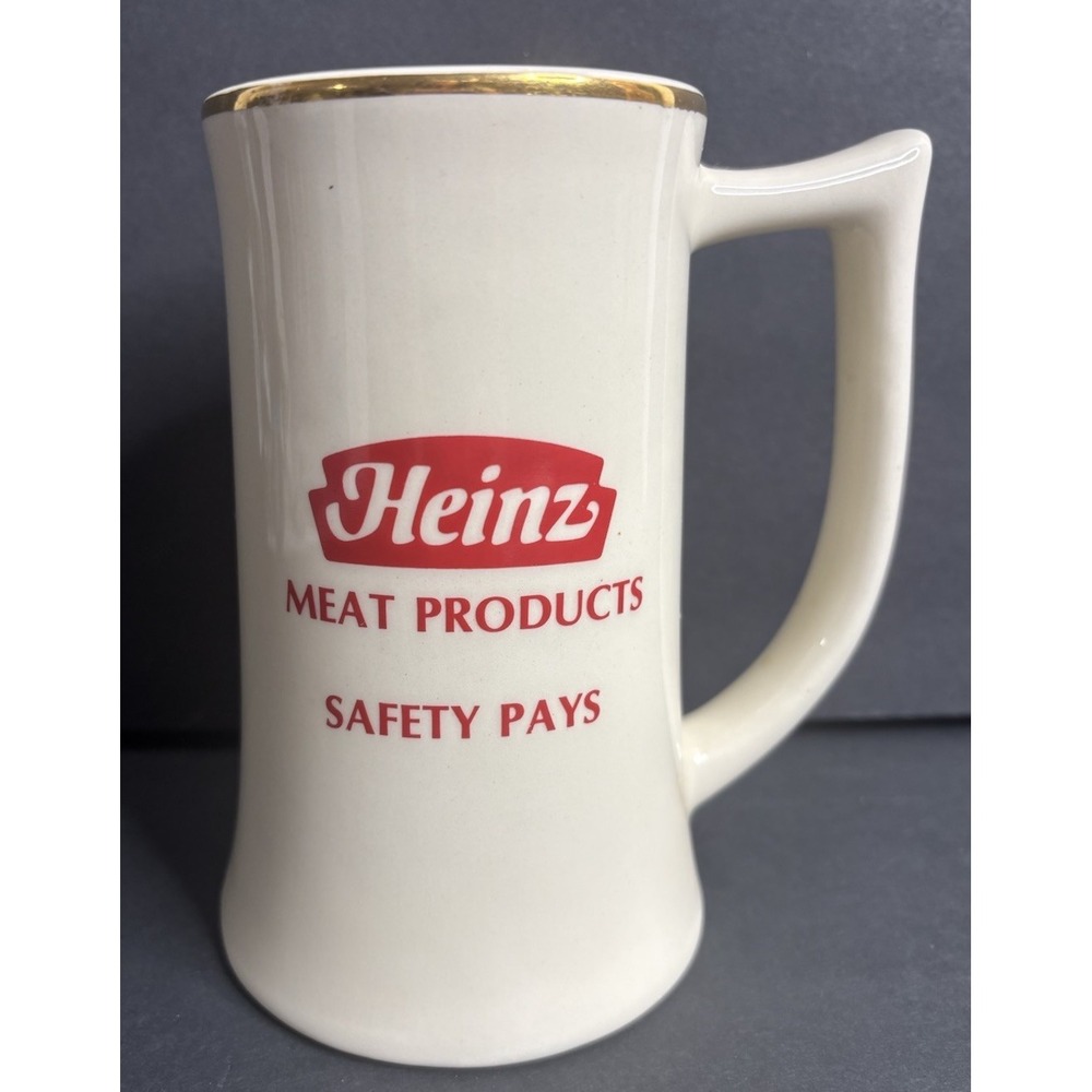 Heinz Meat Products Employee Tankard Mug Safety Pays Vintage Handled